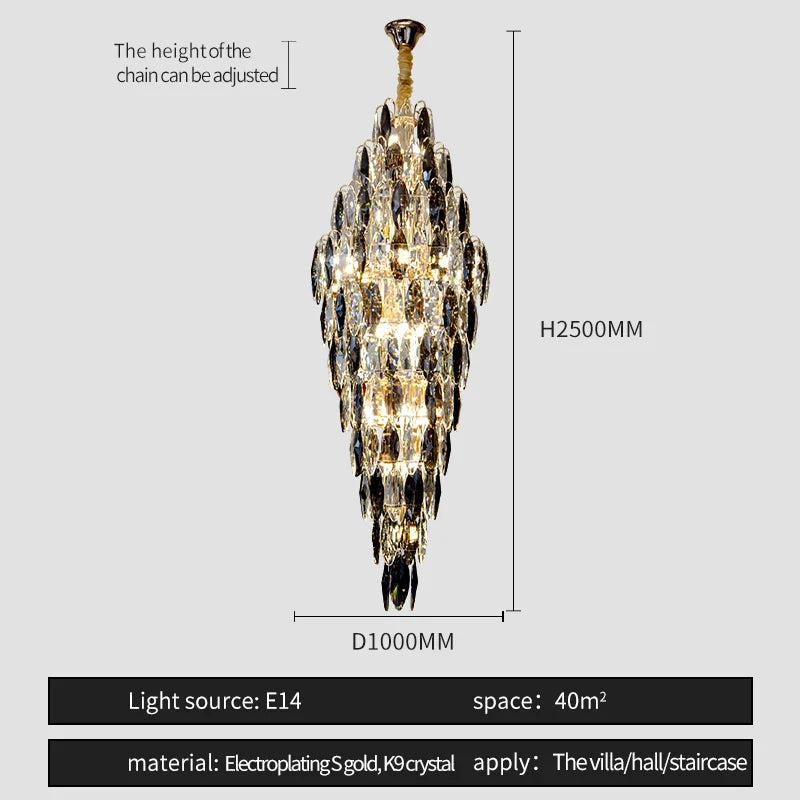 Afralia™ European Duplex Crystal Chandelier for Elegant Luxury Living