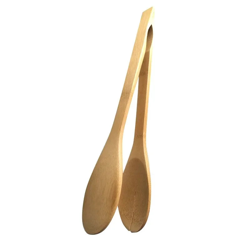 Afralia™ Bamboo Kitchen Food Tongs