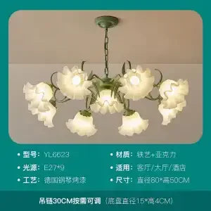 Afralia™ LED Flower Chandelier: French Retro Style for Bedroom, Living Room, Restaurant