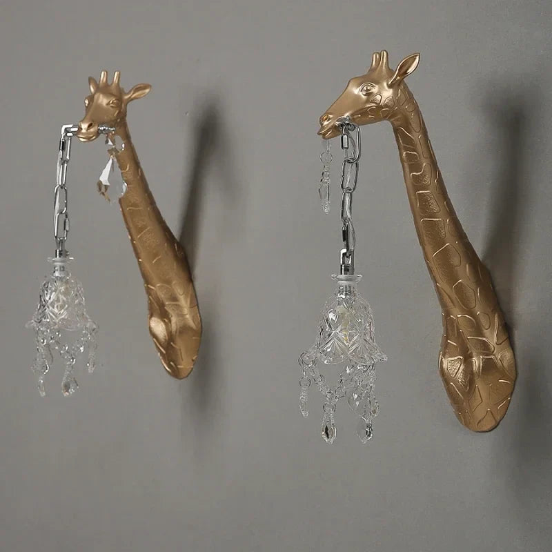 Afralia™ Giraffe Resin Wall Lamp Sconce Light for Bedside & Living Room Decor