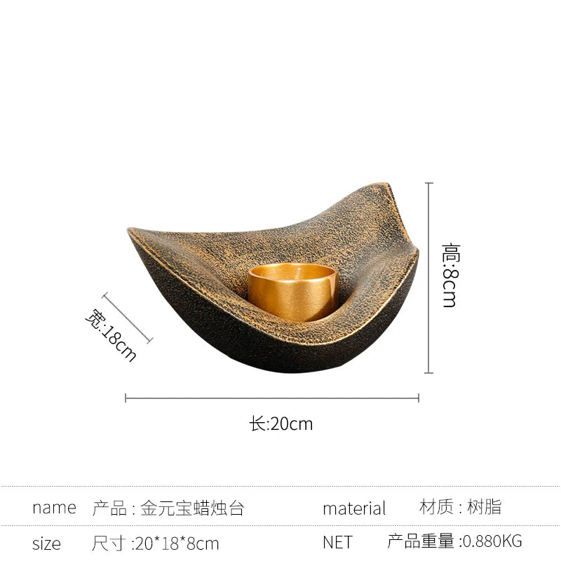 Afralia™ Gold Geometric Candlestick Bowl - Elegant Home Decor & Centerpiece