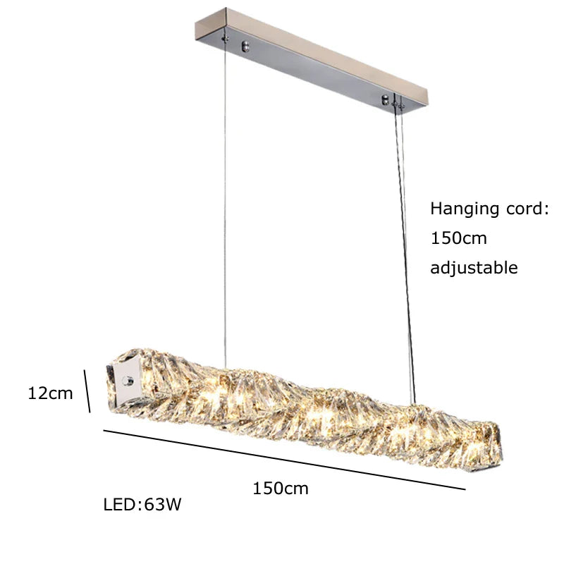 Afralia™ Triangular Crystal Pendant Chandelier - Luxury LED Glass Lighting for Dinning Room