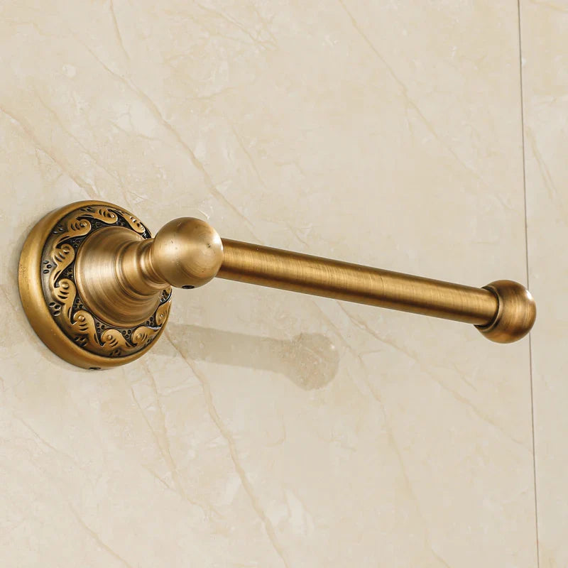 Afralia™ Antique Brass Wall Mounted Toilet Paper Holder Vintage Bathroom Accessories