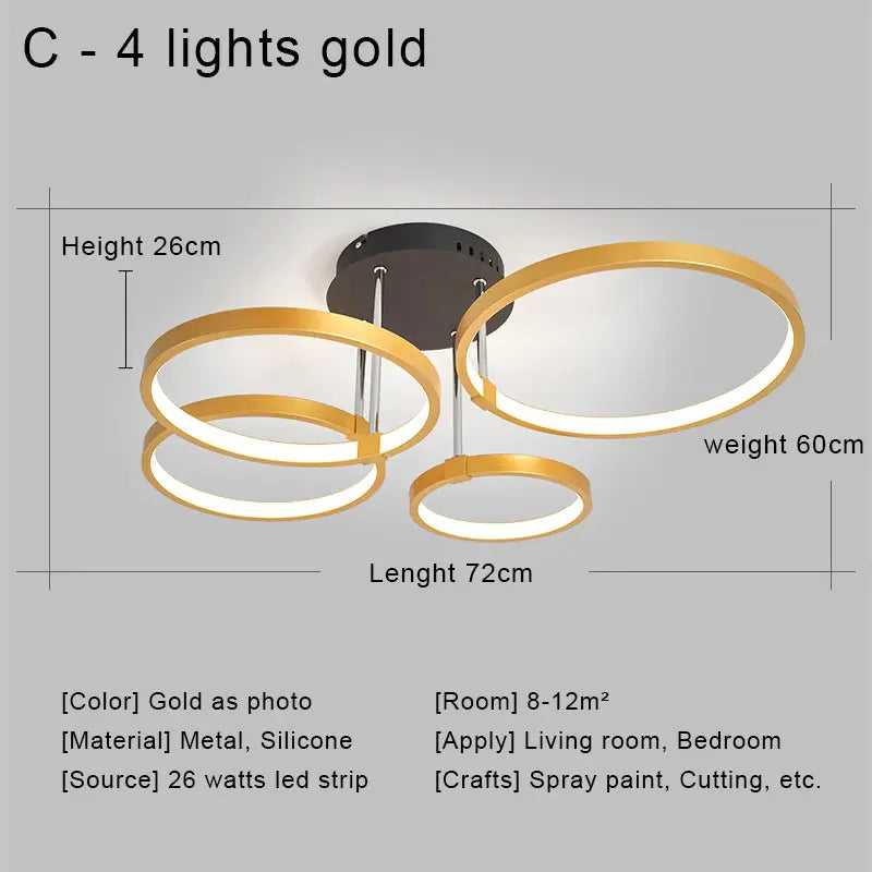 Afralia™ LED Ceiling Chandelier Remote Control Living Room Bedroom Kitchen Lamp White