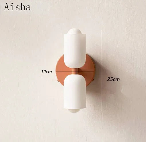 Afralia™ Double Head Glass Wall Light for Bedroom, Living Room, Bathroom Décor