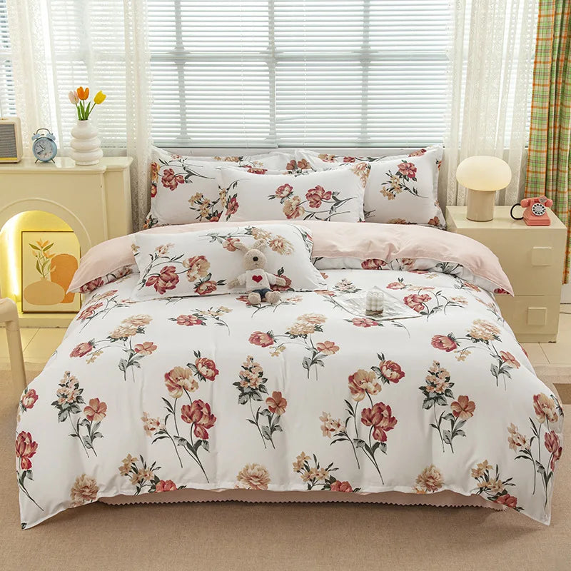 Afralia™ Soft Plant Printed Bedding Sets Cozy Quilt Cover for Summer & Autumn