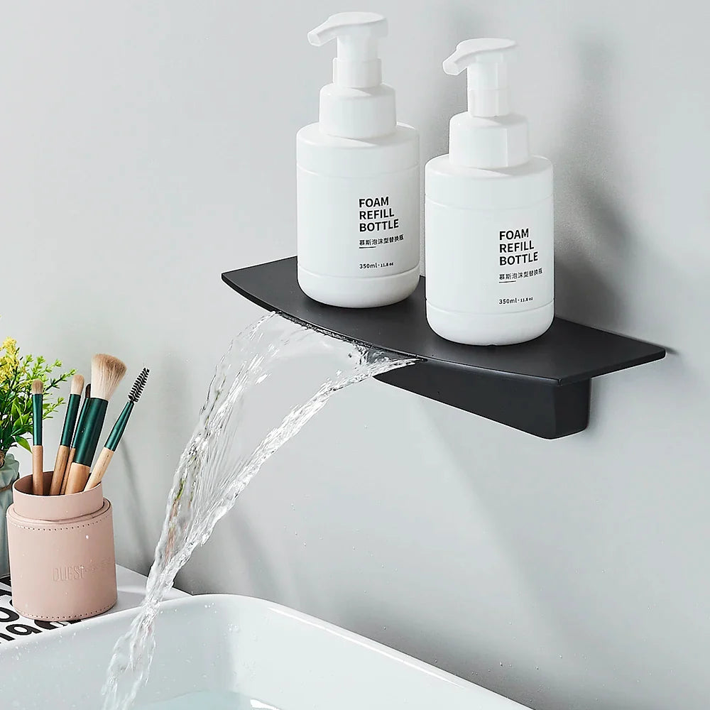 Afralia™ Matte Black Waterfall Bathtub Faucet with Handshower