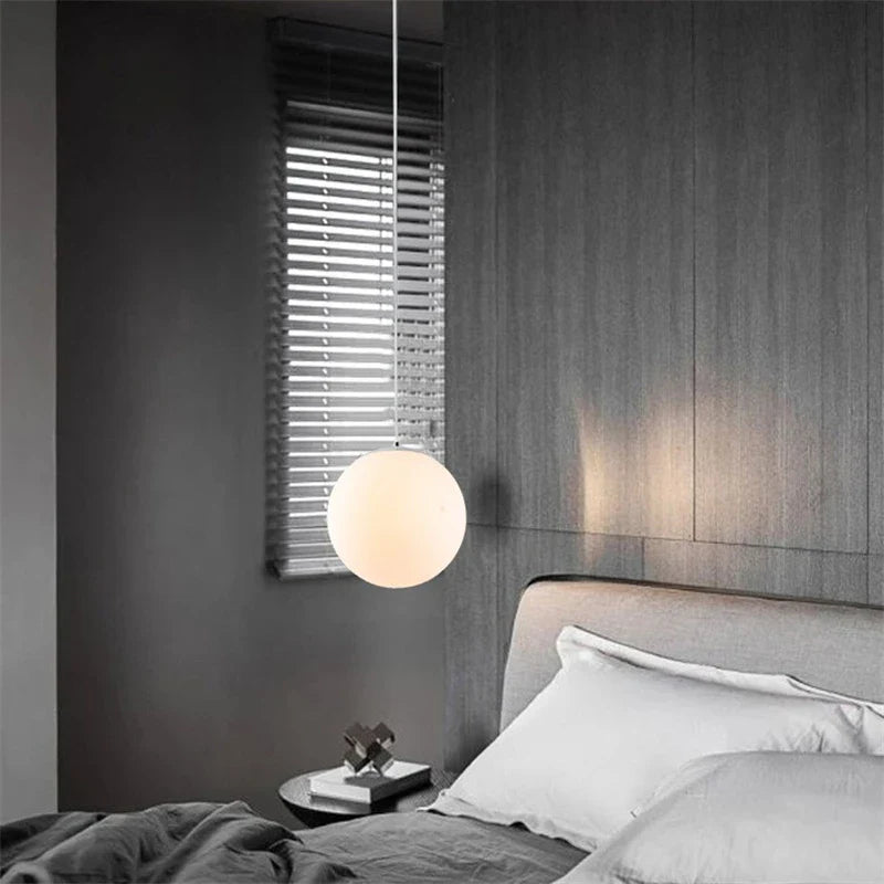 Afralia™ Glass Ball Pendant Lights - Nordic Minimalist Chandelier for Living Room & Bedroom