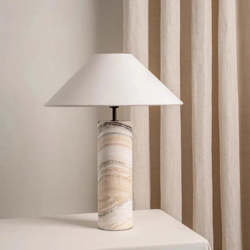 Afralia™ Luxury LED Marble Table Lamp for Bedroom Nightstand Decoration