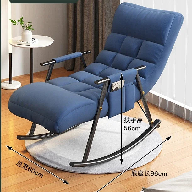 Afralia™ Nordic Rocking Chair Recliner, Adult Single Sofa for Home Balcony Leisure