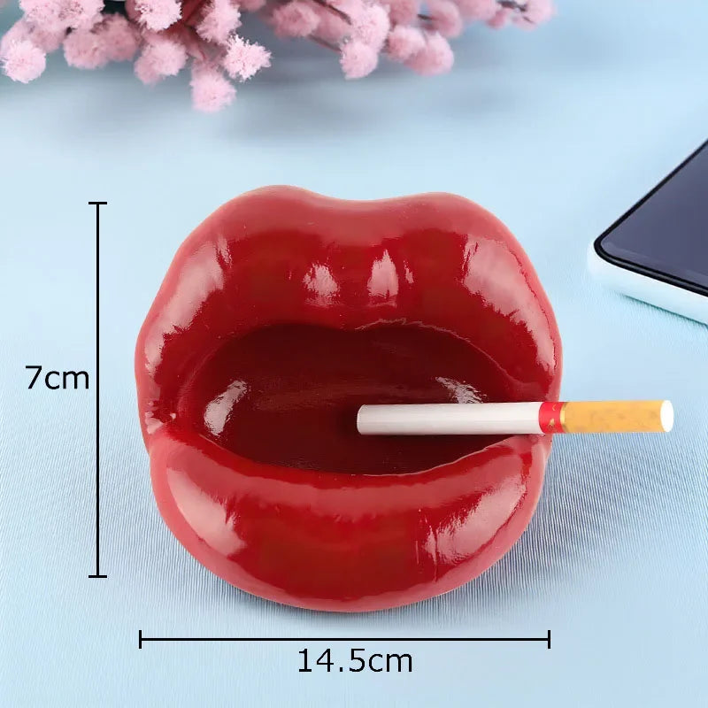Afralia™ Pink Lips Ashtray: Stylish Smoking Accessories for Weed, Office Table, or as a Gift