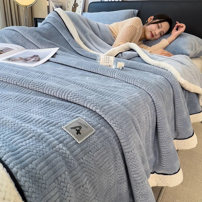 Afralia™ Cozy Striped Knitted Velvet Blanket