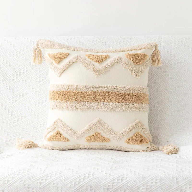 Afralia™ Bohemian Tufted Tassel Pillow Case - Geometric Nordic Style Sofa Cushion