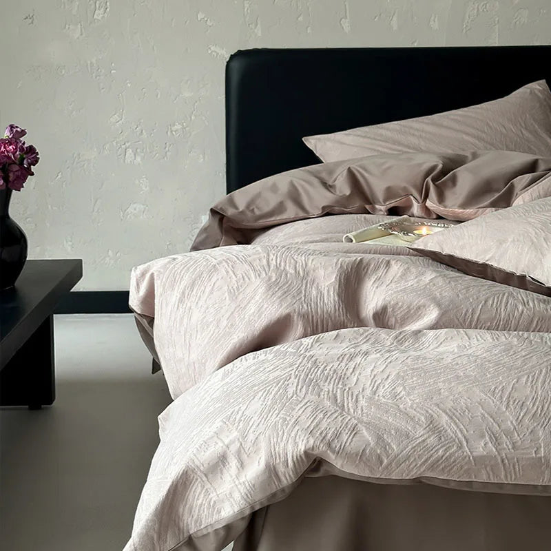 Afralia™ Luxury Jacquard Cotton Duvet Set for Single Bed - Autumn/Winter Brushed Bedclothes