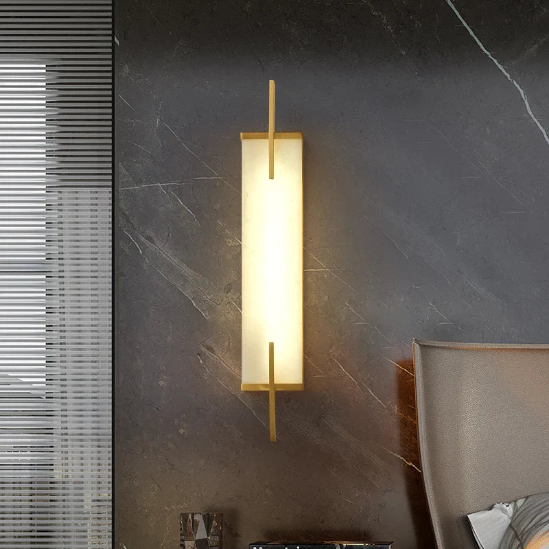 Afralia™ Marble LED Wall Lights Gold Black Sconce Luxury Indoor Décor