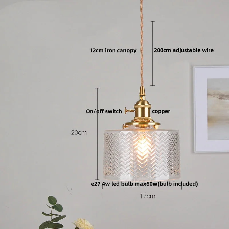 Afralia™ Pink Glass Art LED Pendant Light for Dining Room & Cafe