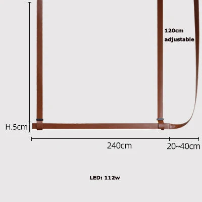 Afralia™ Leather Belt Pendant Light | Modern LED Ceiling Hanging Fixture