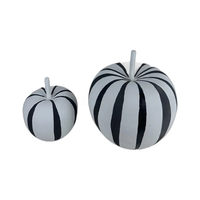 Afralia™ Zebra Geometric Apple Handicraft Decor Figurines - Black White Stripes