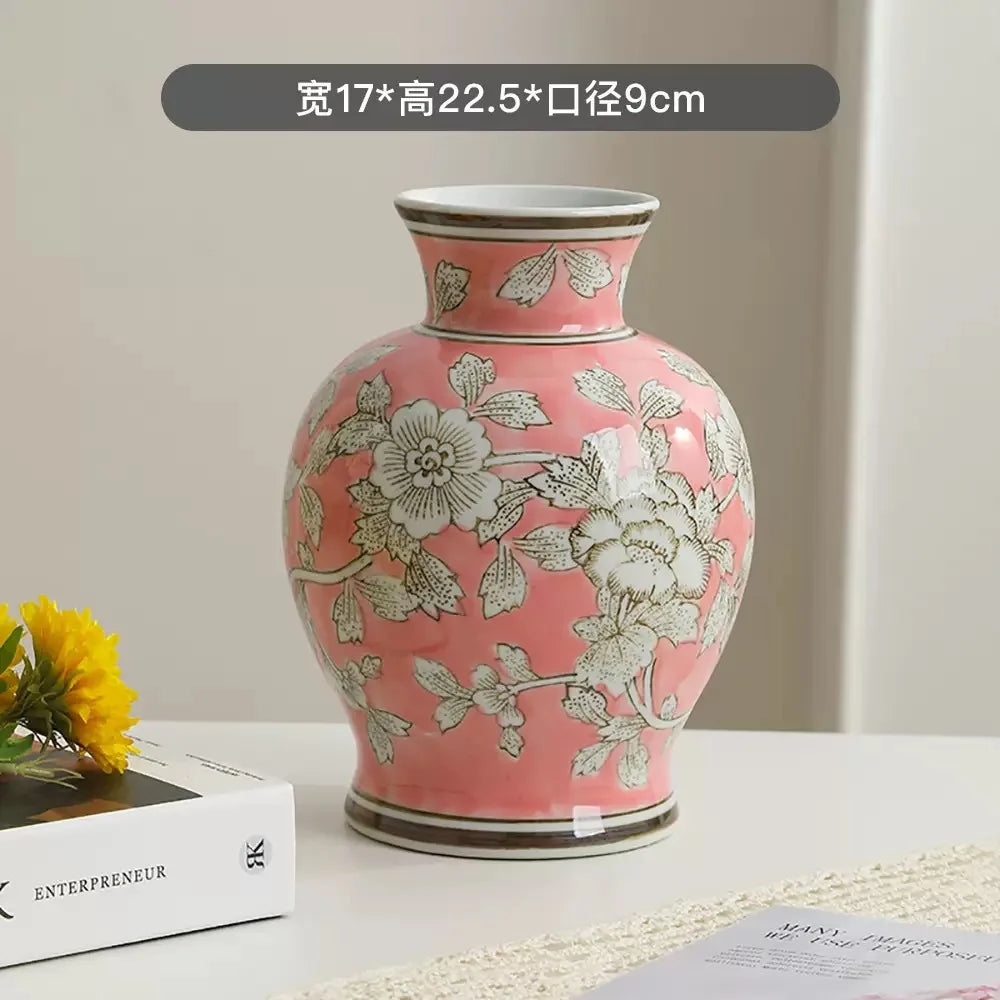 Afralia™ Chinese Retro Blue & White Porcelain Vase Flower Arrangement Home Decor