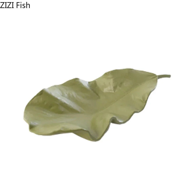 Afralia™ Leaves Tray Jewelry Stand - Multicolour Earrings & Necklace Display Plate