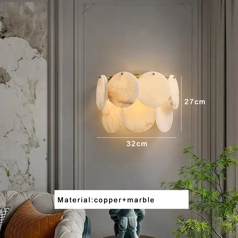Afralia™ Round Marble Wall Sconce Lamps for Luxury Home Decor