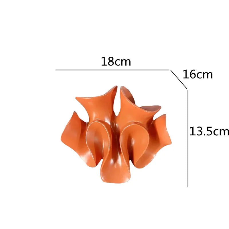 Afralia™ Geometric Petal Resin Sculpture, Modern Home Decor Figurine