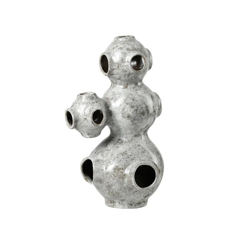 Afralia™ Abstract Planet Hollow Pipe Ceramic Ornament Figurine - Home Decor Accessory