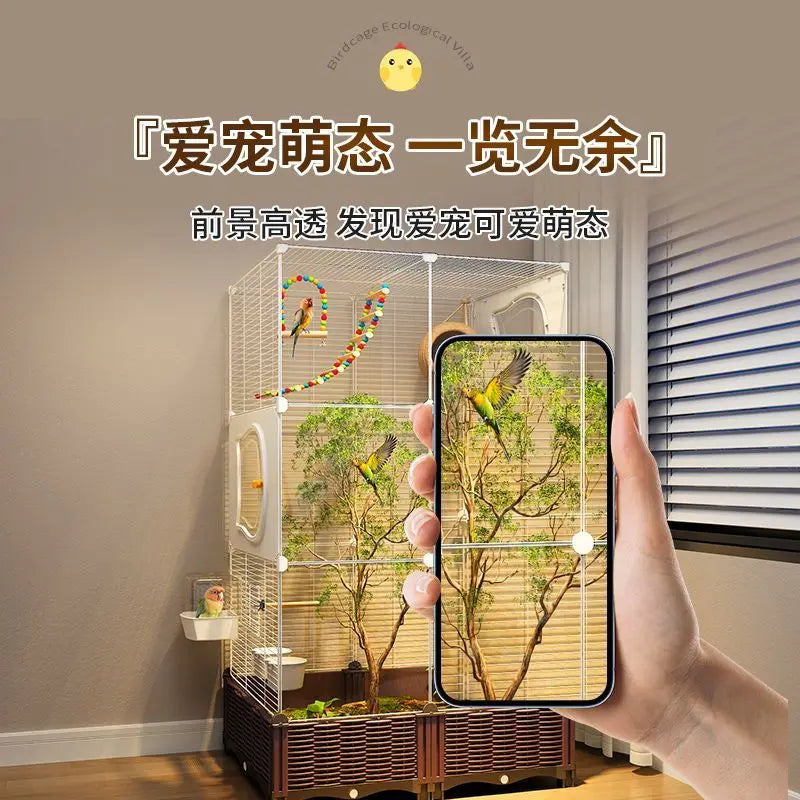 Afralia™ Luxury Tiger Skin Villa with Peony Cage