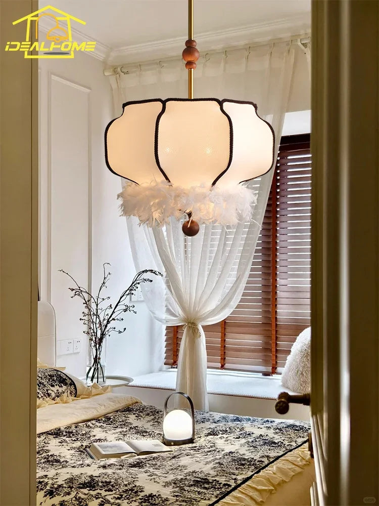 Afralia™ Minimalist Feather Pendant Light LED E27 Hanging Lamp for Bedroom and Restaurant