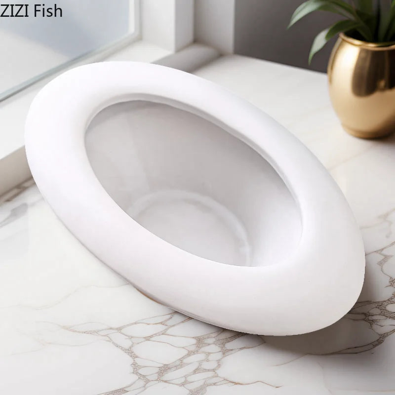 Afralia™ Ceramic Elliptical Vase Pots: Minimalist Room Decor & Floral Arrangement Aesthetic