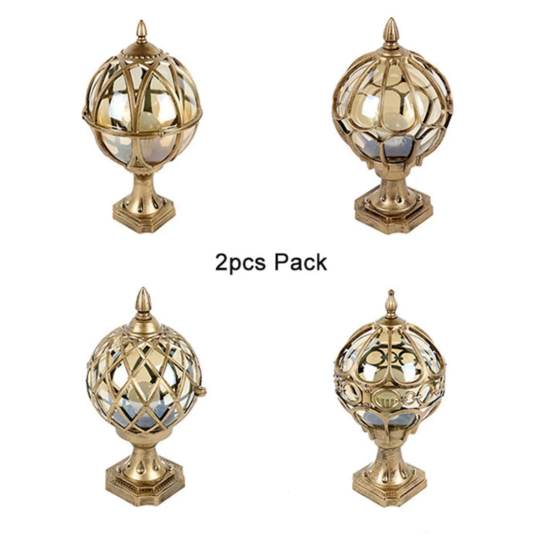 Afralia™ Rustic Outdoor Post Light with Globe Glass Shade for Garden and Patio