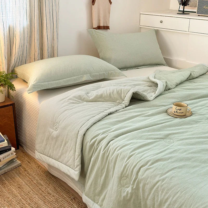 Afralia™ Cotton Summer Cooling Blanket | Soft Breathable Quilted Quilt
