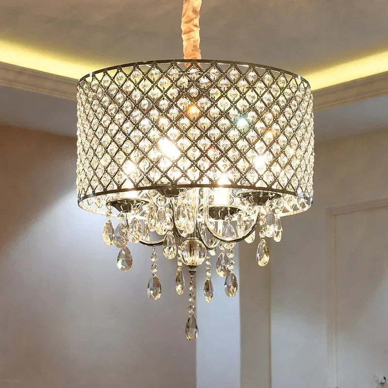Afralia™ Crystal Pendant Light: Stylish Hollow Crystal Hanging Lamp for Dining Room