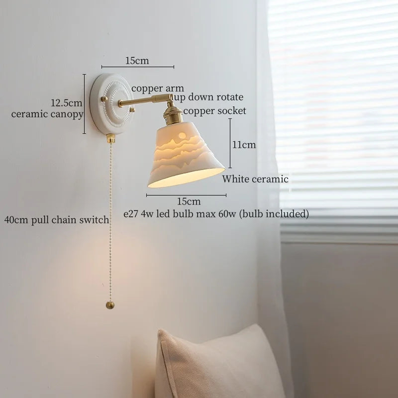 Afralia™ Ceramic Pumpkin LED Wall Sconce Modern Minimalist Bedroom Lighting