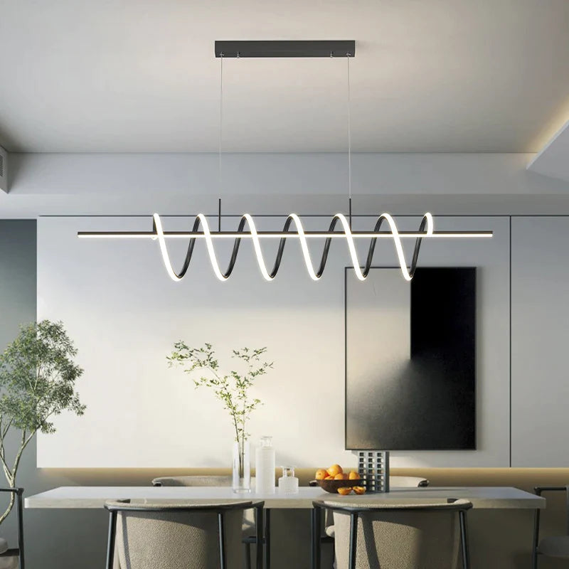 Afralia™ Nordic Line Chandelier: Modern Artistic Minimalist Design for Restaurants and Bars