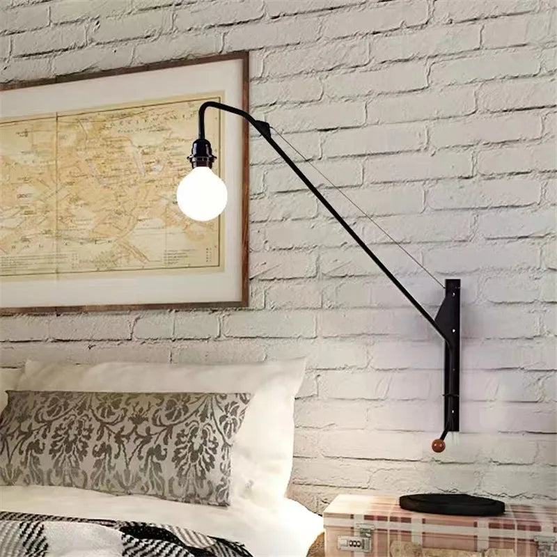 Afralia™ Industrial Pipe Swing Arm Wall Lamp for Loft Kitchen Decor