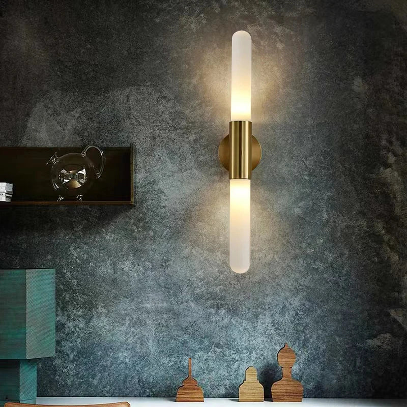 Afralia™ White Sanding Acrylic LED Wall Sconce for Bedroom Living Room Lighting
