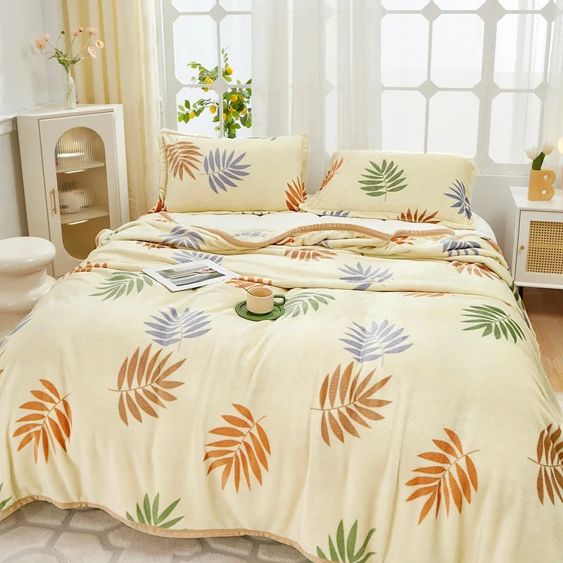 Afralia™ Cozy Flannel Plush Blanket - All Seasons Sofa Cover & Bed Sheet for Queen Double