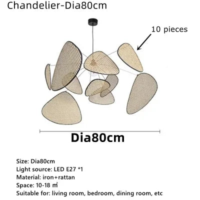 Afralia™ Rattan Wicker Chandelier Pendant Light | Bamboo Lamp | Home Decor