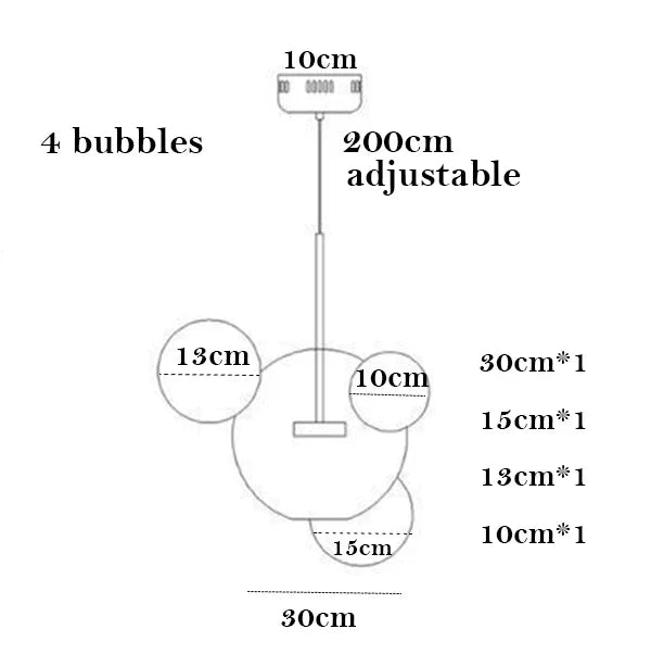 Afralia™ Bubble Ball Pendant Light: Golden Iron Glass Lamp for Kitchen Island, LED Fixtures