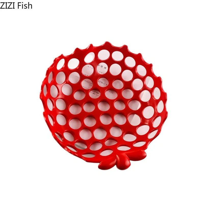 Afralia™ Hollowed Out Fruits Bowl Nuts Snack Storage Tray Minimalism Round Plates