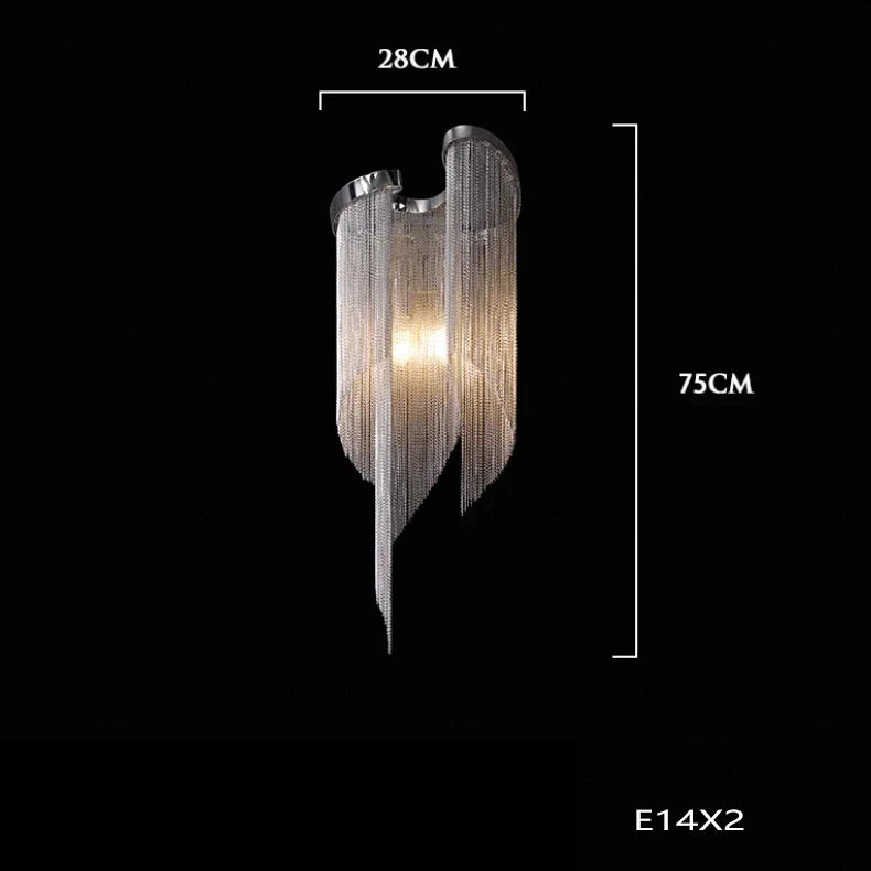Afralia™ Gold Tassel Chain Chandelier LED Hanging Lamp Lustres for Dining Room