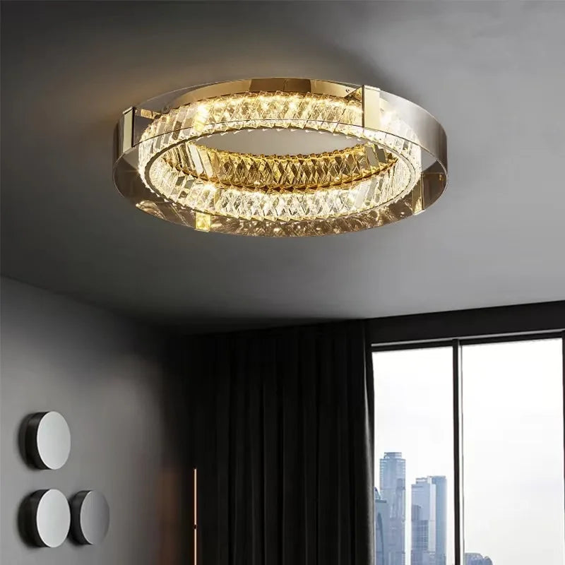 Afralia™ Nordic LED Crystal Glass Ceiling Light - Modern Living Room Dining Room Bedroom