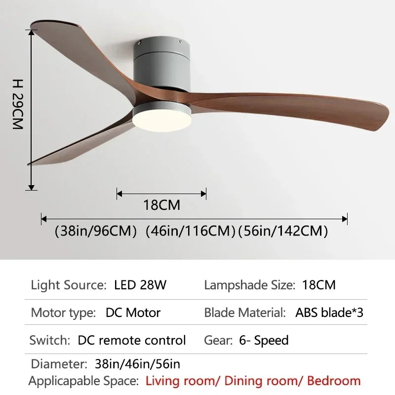 Afralia™ Modern DC Ceiling Fan with LED Light Remote Control Indoor Low Floor Design