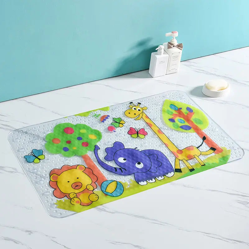 Afralia™ Cartoon Non-Slip Bathroom Mat with Suction Cup for Child Bathtub Eco-Friendly
