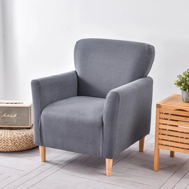 Afralia™ Stretch Fleece Sofa Cover: Solid Color Seat Slipcover for Single Round Sofas