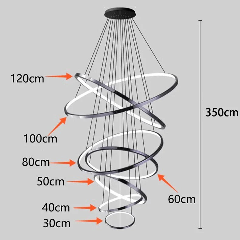 Afralia™ Modern LED Pendant Light Chandeliers for Living Room Staircase Lighting