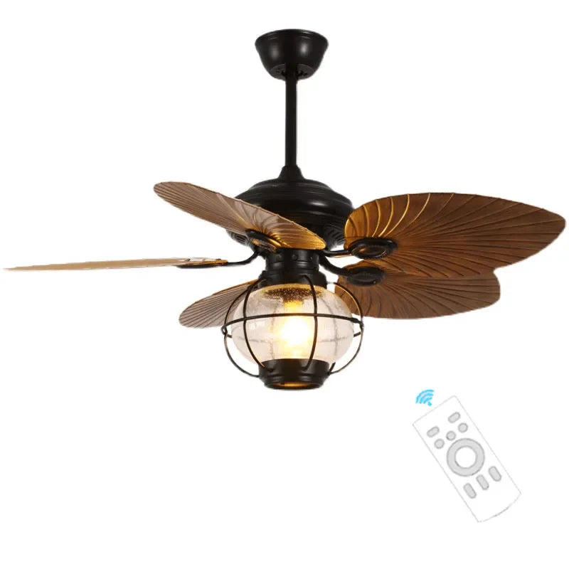 Afralia™ 52" Retro Fan Light with Remote Control for Living Room Bedroom