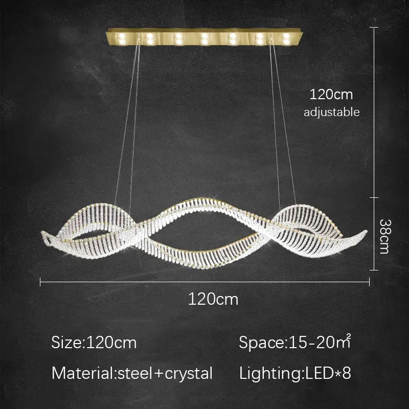 Afralia™ Modern Luxury Gold Crystal Chandelier LED Ceiling Light for Home, Bar, Restaurant