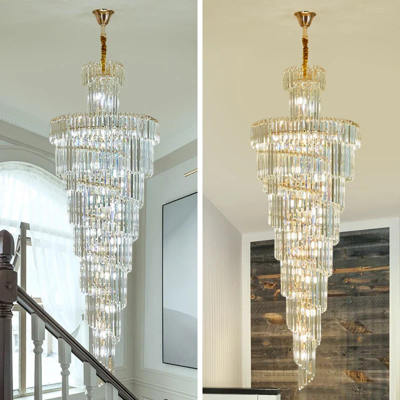 Afralia™ Modern Crystal Loft Chandelier for Luxury Living Spaces